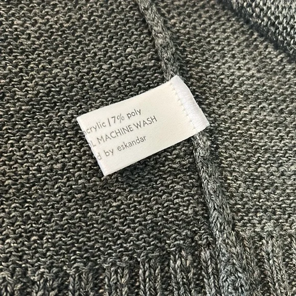 Eskandar lagenlook linen blend cardigan sweater